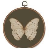 Retro Round Framed Wall Art Decor Classical Butter