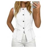Size Small Tankaneo Womens Button Down Denim Vest