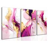 16x12 in SXHANJXT 3 Pcs Pink Gold Canvas Wall art