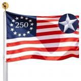 Lot of 2, Embroidered 250 Years Betsy Ross USA Ann