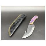 Handcrafted guy hook skinner hunting knife with pu