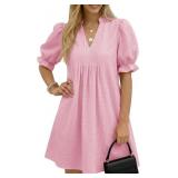 Size Medium Womens Babydoll Mini Dress Casual Puff