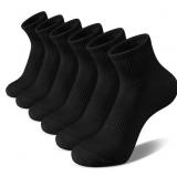 Size 6-11 6 Pack Black Women Ankle Socks: Athletic