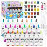 24 Colors Tie Dye Kit, Fabric Dye Set for Kids Adu