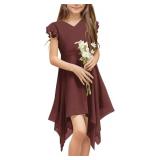 Size 9/10 Yrs Kids Chiffon Cute A-Line Short Dress