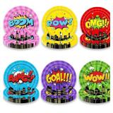 60pcs City Hero Theme Birthday Party Plates,Cartoo
