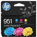 HP 951 Cyan, Magenta, Yellow Ink Cartridges (3 Pac