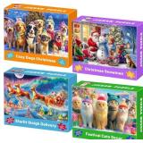 100 Piece Christmas Puzzles for Kids Ages 4-6, 4 P