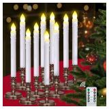 Flameless LED 12 Pack Window Candles with Drip Tex