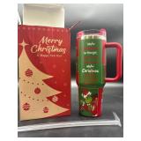 Christmas Grinch tumbler with straw and lid