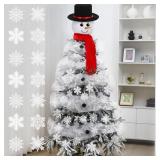 Threehoney 32 Pcs Christmas Snowman Topper with Gl