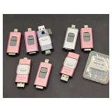 Assorted memory cards flash drives