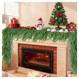 2pcs 6ft Christmas Norfolk Pine Garland, Real Touc