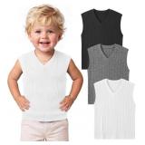 SIZE 4T (Black,gray,white)~~3 Pack Toddler Boys Ri