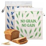 Natural & Organic Beeswax Bread Bag (2 Pack   Blue