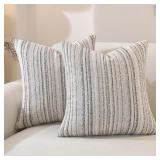 Chenille Throw Decorative Pillow Covers 18x18 Set