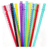 50PCS Reusable Straws with Cleaner Brush, 12.2" Lo