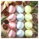 Simgoing 12 Pcs Satin Christmas Balls, Pink, Yello