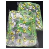 Lot of 2, Avocado Design Makeup Bag - Clear Printa