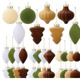 Syhood 40 Pcs Velvet Christmas Ornaments Flocked S