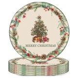 24Pcs Christmas Tree Paper Plates Thickened Dispos