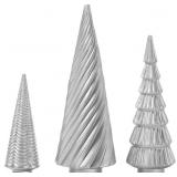 DN DECONATION Silver Christmas Tree Figurines Set