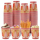 Tamone 100 PACK 9OZ Disposable Christmas Tree Pape