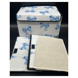 Lot of 3, Size 15 x 10 Inches Blue Bow Stackable C