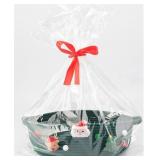 Christmas Basket Empty with Gift Bag and Ribbons W