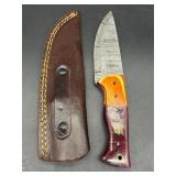 Damascus Steel 8 Inch Knife Unique Blade Colorful