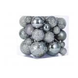 36 Pcs Gray Christmas Ball Ornaments, Shatterproof
