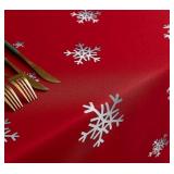 Size 60 x 120 Inch Red Gradient Snowflake Christma