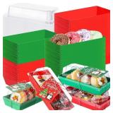 Mooliwe 100 Pcs Christmas Charcuterie Boxes with R
