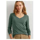 XL Eddie Bauer Womens Long Sleeve Fav V-Neck Tee