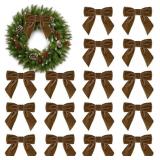 Lot of 2 Sets, 20Pcs Each Set, Velvet Bow Ornament