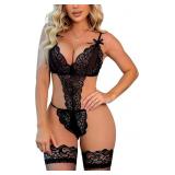 Lot of 2, Size XS Women Lingerie One-Piece Lace Bo