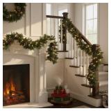 6FT Christmas Norfolk Pine Garland, UV-Protect Rea