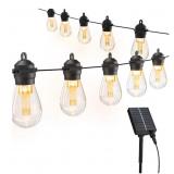 Solar LED String Lights Outdoor,37Ft 15 Bulbs Dual