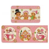 JarThenaAMCS Christmas Kitchen Mats Set of 2 Pink