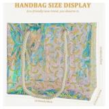 Peach Design Clear Tote Bag with Rope Handles,15.7