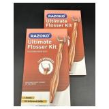 Exp 2/2031 Lot of 2, RAZOKO Dental Flosser Kit, Ex
