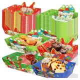 WorldBazaar Christmas Paper Food Trays Snack 60 pc