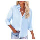 Size XL siliteelon Button Down Shirts for Women Co