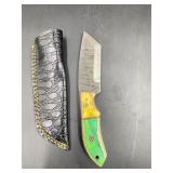 Damascus steel custom handmade hunting knife with