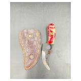 Damascus steel custom handmade hunting knife with