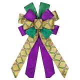 LOT OF 2~~ Mardi Gras Wreath Bows Mardi Gras Decor