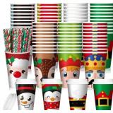 Uiifan 80 Pack Christmas Coffee Disposable 16 OZ P