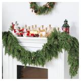 Giegxin 6 ft Faux Christmas Cedar Garland with Cow
