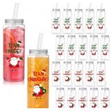 LemonRoad 24 Pcs Christmas Mason Jar Tumblers with