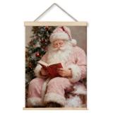sdfkmlcdl zaiQ Pink Santa Claus Reading Book Wall